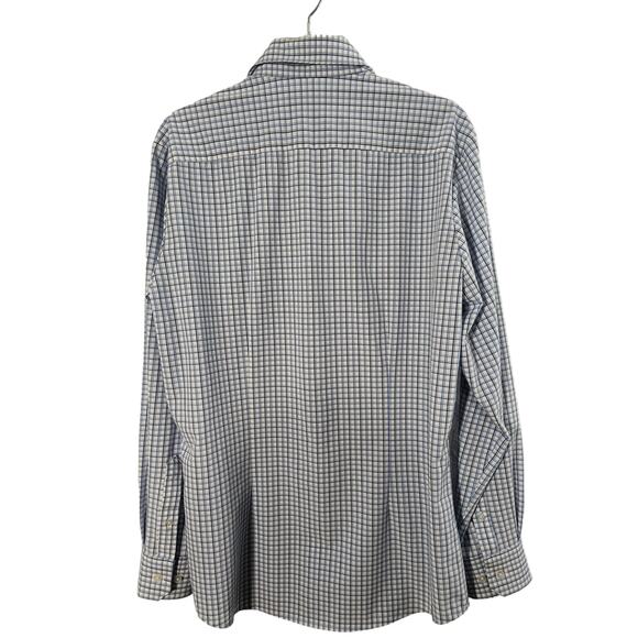 Mizzen+Main Performance Shirt Men’s Sz L Trim Blue Check Stretch No Tuck - Picture 3 of 13